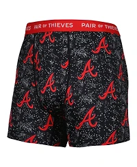 Men's Pair of Thieves Gray, Black Atlanta Braves Super Fit 2-Pack Boxer Briefs Set