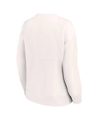 Women's Fanatics White Los Angeles Lakers Tonal Leopard Pullover Sweatshirt