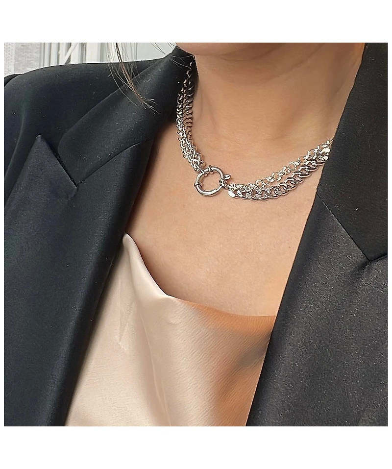 Platinum Plated Brass - Niki Necklace 17" For Women