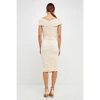 endless rose Women's Draped Knit Midi Dress