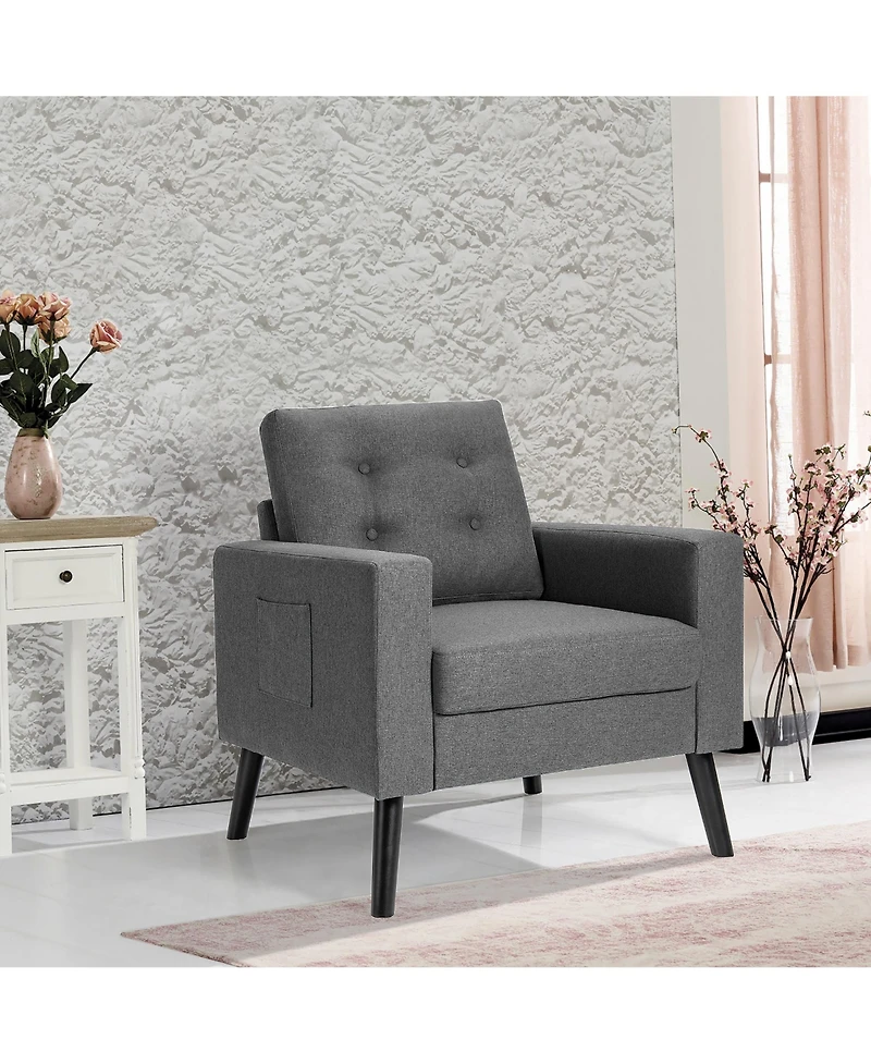 Costway Modern Accent Armchair Upholstered Single Sofa Chair