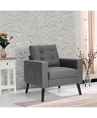 Costway Modern Accent Armchair Upholstered Single Sofa Chair