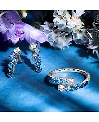 Le Vian Denim Ombre (5/8 ct. t.w.) & White Sapphire (1/5 ct. t.w.) Stud Earrings in 14k White Gold