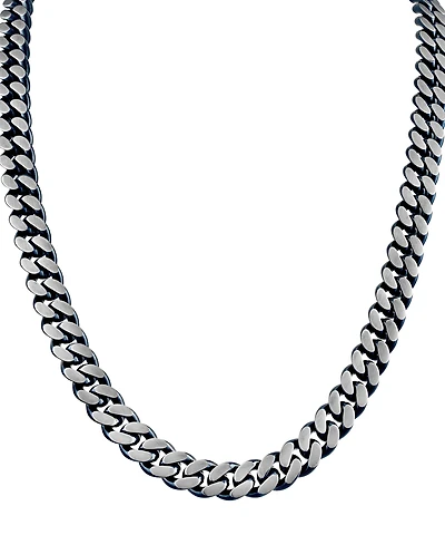 Bulova Men's Classic Curb Chain 24" Necklace in Blue-Plated Stainless Steel