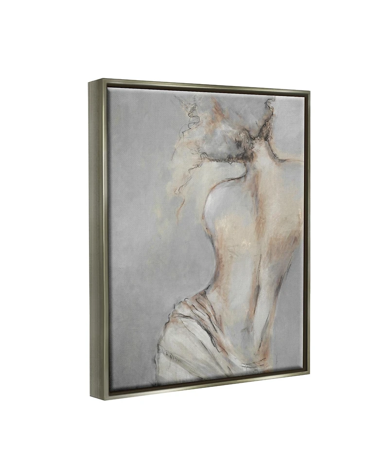 Stupell Industries Traditional Portrait Nude Woman Framed Floater Canvas Wall Art, 25" x 1.7" x 31"