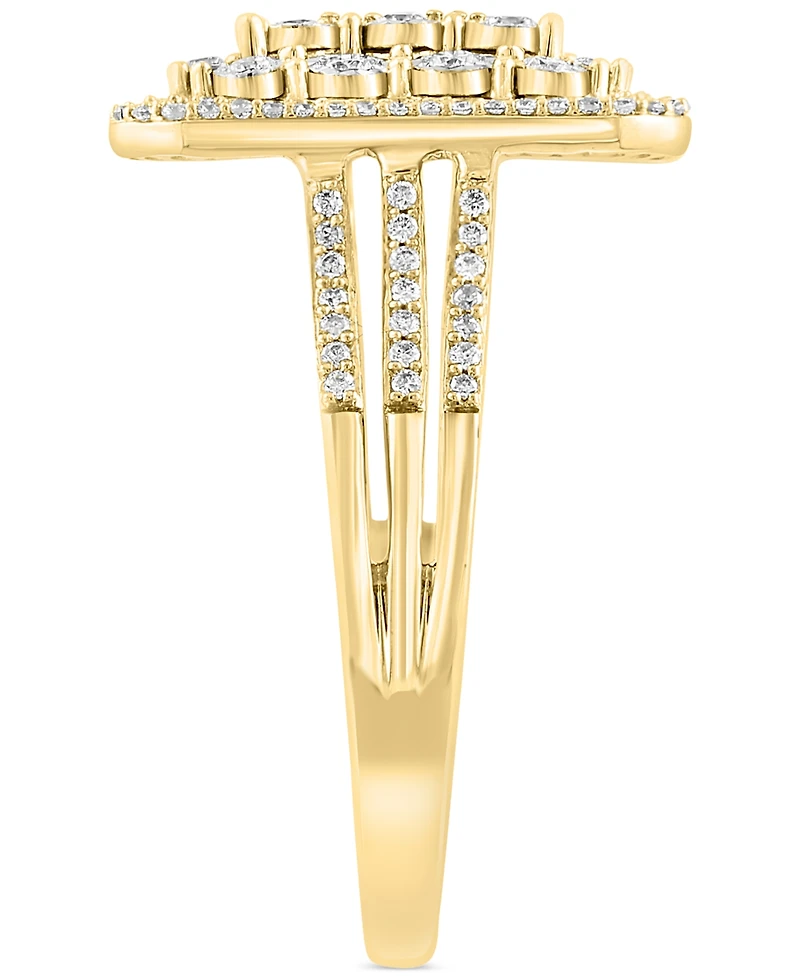 Effy Diamond Rectangle Cluster Split Shank Ring (1/2 ct. t.w.) in 14k Gold