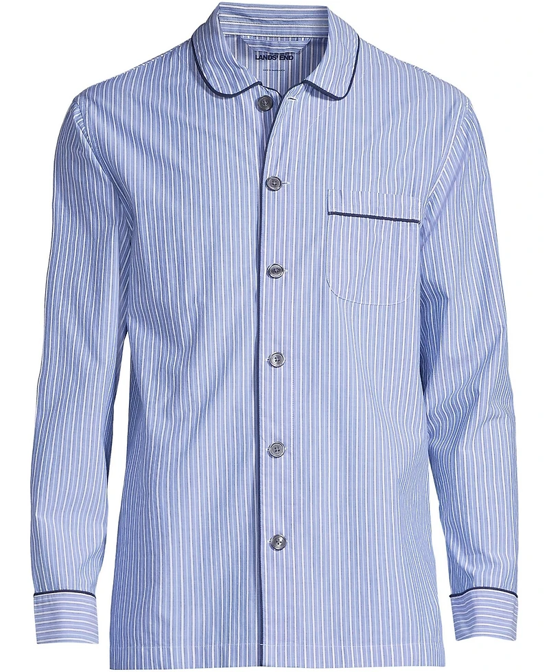 Lands' End Big & Tall Poplin Pajama Shirt