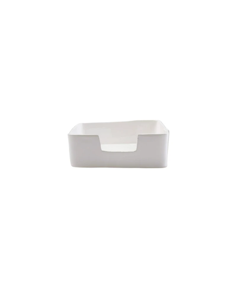 Vietri Melamine Lastra White Dinner Napkin Holder
