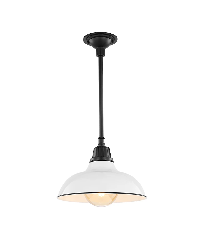 Jasper 12.25" 1-Light Farmhouse Industrial Indoor, Outdoor Iron Led Pendant