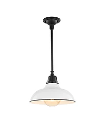 Jasper 12.25" 1-Light Farmhouse Industrial Indoor, Outdoor Iron Led Pendant