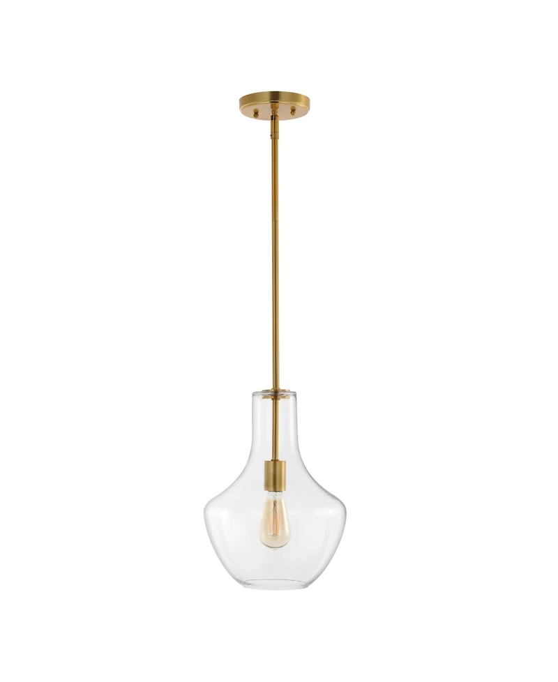 Watts 10.5" 1-Light Mid-Century Modern Iron, Glass Led Pendant