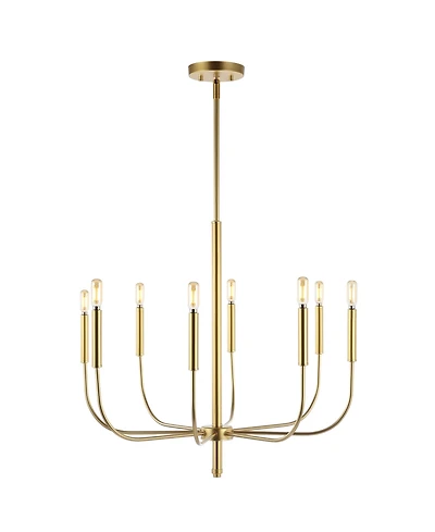 Amoros 27.25" 8-Light Modern Mid-Century Iron Led Chandelier