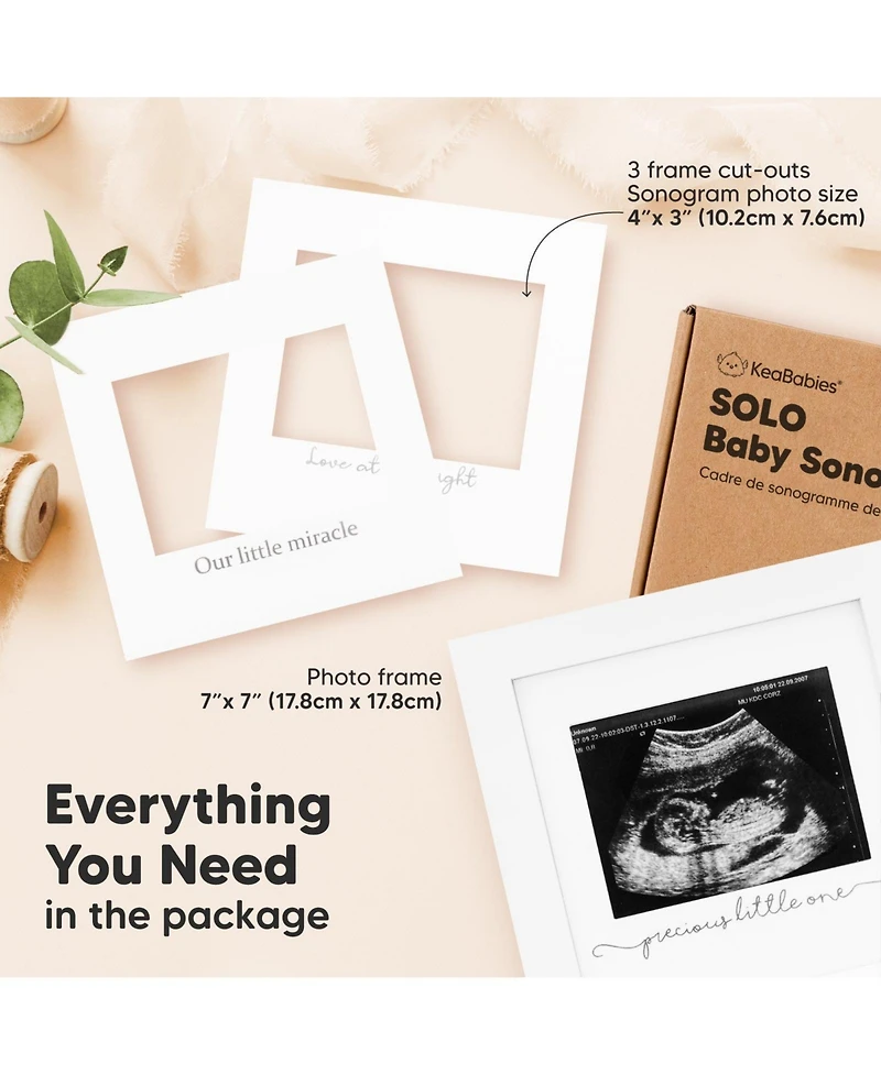Solo Baby Sonogram Picture Frame, Modern Ultrasound Frames, Pregnancy Announcements Frame