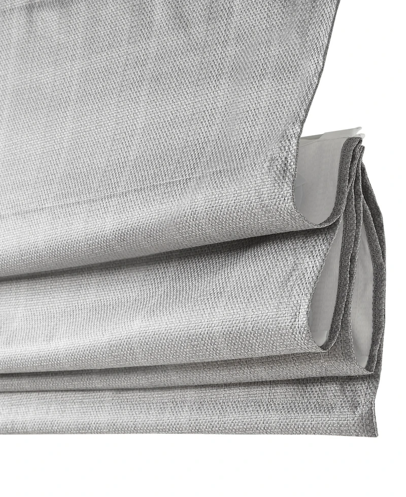 Madison Park Basketweave Blackout Cordless Roman Shade, Single Panel for Bedroom, Thermal Insulated Window Blind Treatment for Living Room, Width 27 l