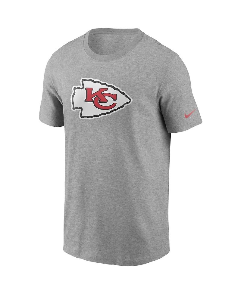 Men's Nike Heathered Gray Kansas City Chiefs Primary Logo T-shirt