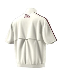 Men's adidas White Texas A&M Aggies Strategy Pullover Half-Zip Short Sleeve Jacket