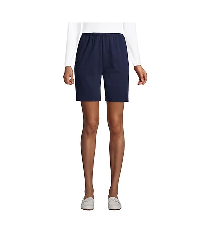 Lands' End Petite Sport Knit High Rise Elastic Waist Shorts