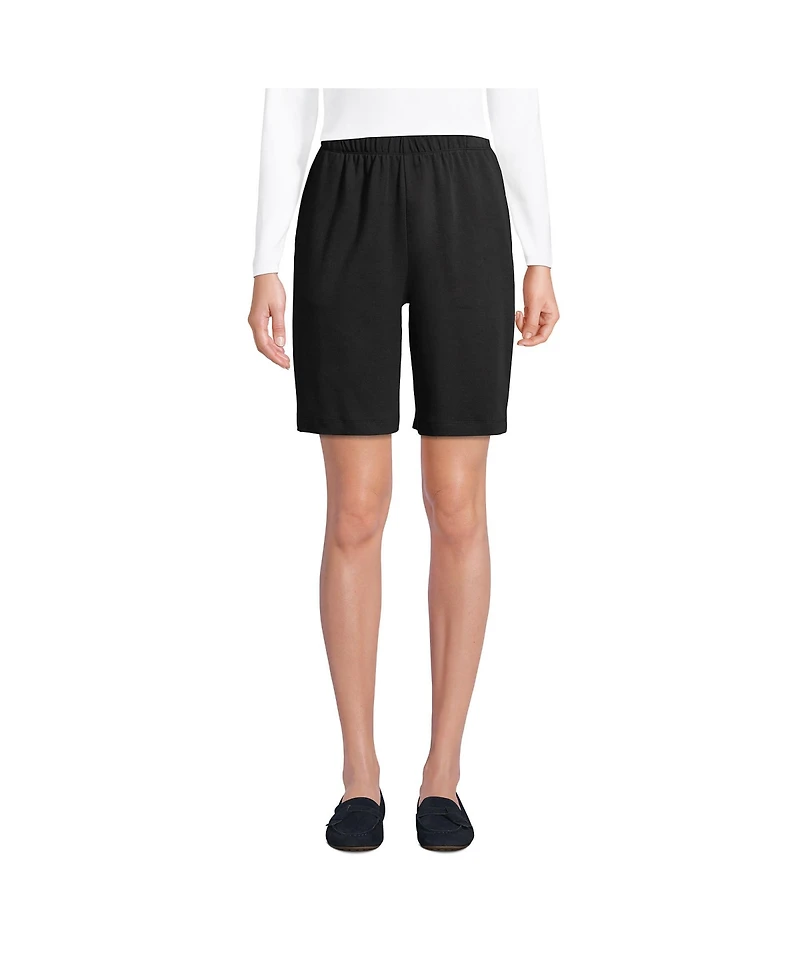 Lands' End Petite Sport Knit High Rise Elastic Waist Shorts