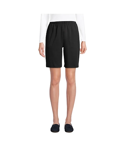 Lands' End Petite Sport Knit High Rise Elastic Waist Shorts