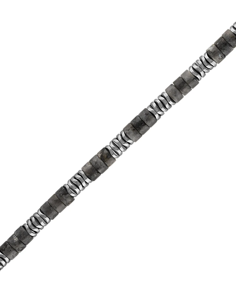 Bulova Men's Marine Star Beaded Bracelet in Sterling Silver