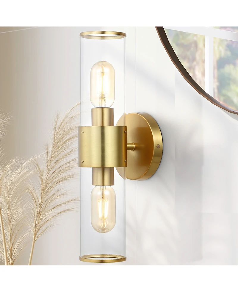 Quinn 15.5" 2-Light Mid-Century Modern Iron, Acrylic Led Sconce