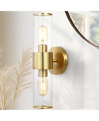 Quinn 15.5" 2-Light Mid-Century Modern Iron, Acrylic Led Sconce