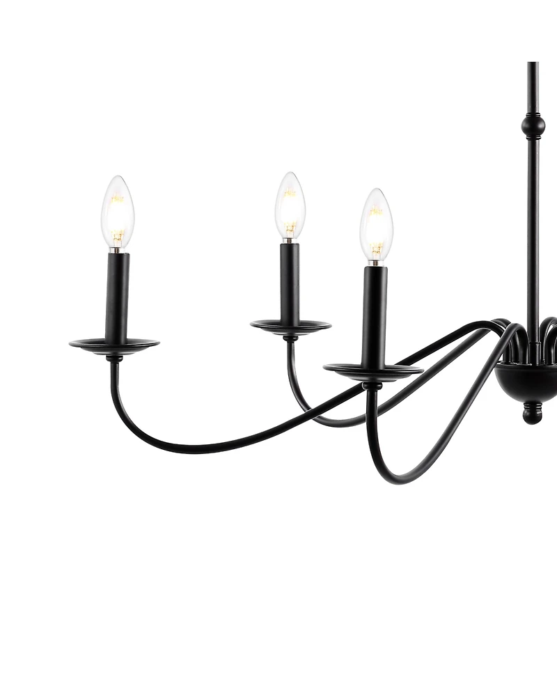 Wicklow 34.75" 6-Light Bohemian Farmhouse Iron Led Chandelier