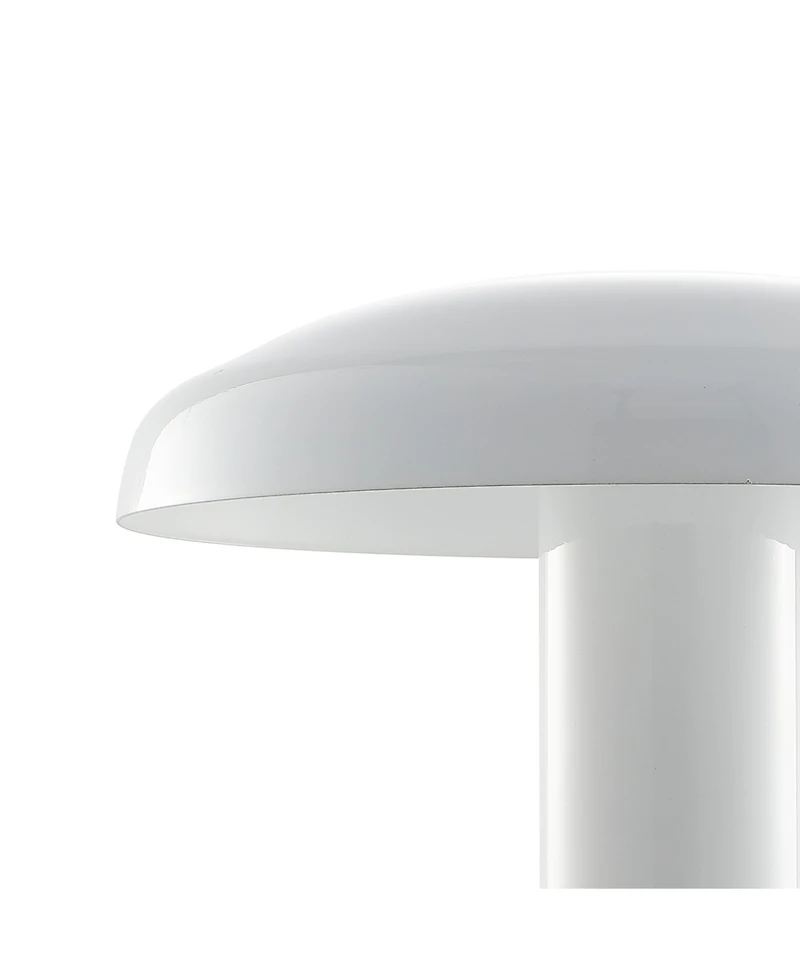 Suillius 11" Contemporary Bohemian Rechargeable, Cordless Iron Integrated Led Mushroom Table Lamp