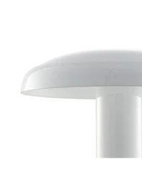 Suillius 11" Contemporary Bohemian Rechargeable, Cordless Iron Integrated Led Mushroom Table Lamp