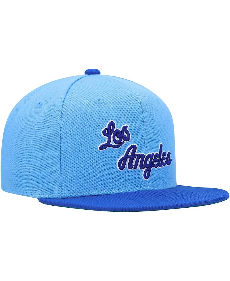 Big Boys and Girls Mitchell & Ness Powder Blue, Royal Los Angeles Lakers Two-Tone Snapback Hat