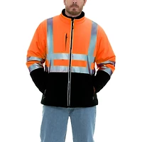 RefrigiWear Men's HiVis Insulated Softshell Jacket - High-Visibility, Warm Work Coat, Water-Repellent, Windproof, Reflective Safety Gear