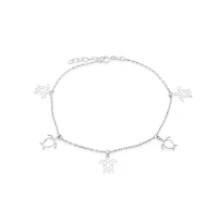 Simona Sterling Silver Cut-Out Sea Turtle Anklet
