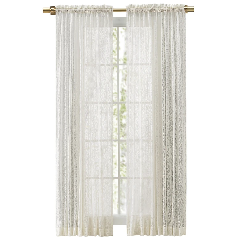 Ricardo Woven Lace Rod Pocket w/Header Panel 54"W x 84"L
