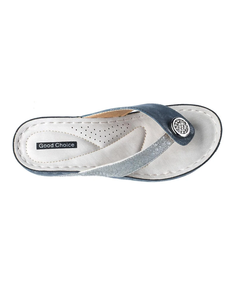 Gc Shoes Women's Dafni Thong Comfort Wedge Sandals