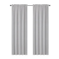 Kate Aurora Montauk Accents Ultra Lux 2 Piece Rod Pocket Silver Sheer Voile Window Curtain Panels - 84 in. Long