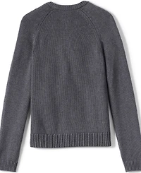 Lands' End Girls School Uniform Cotton Modal Zip Front Cardigan Sweater