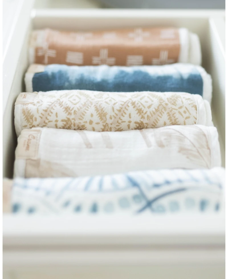 Crane Baby Baby Boys or Baby Girls Kendi Burp Cloths, Pack of 3