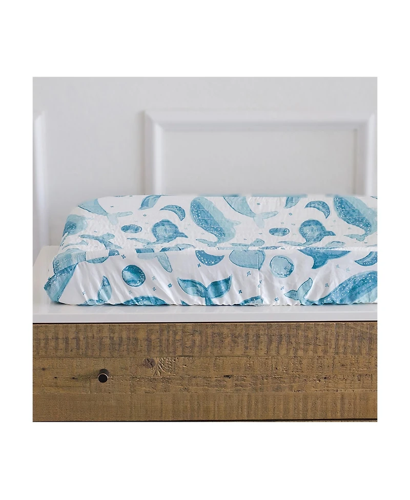 Crane Baby Boys Cotton Watercolor Caspian Change Pad Cover