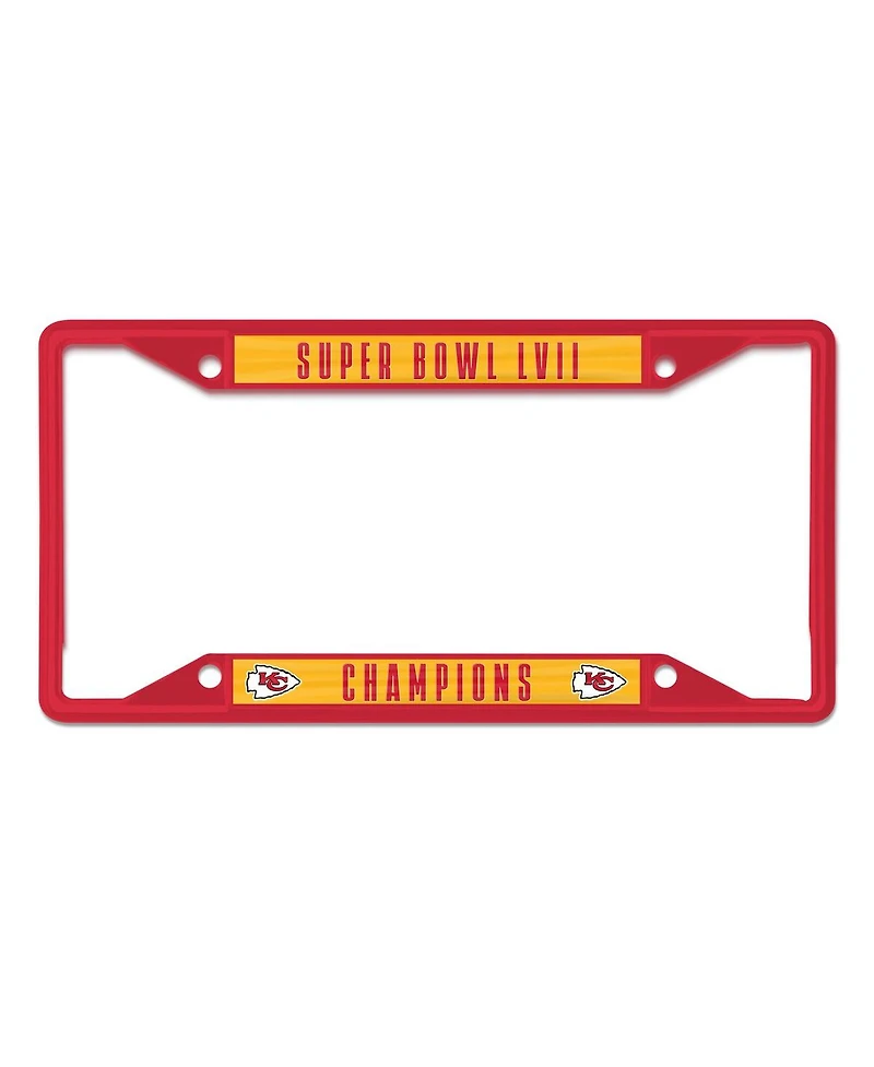 Wincraft Kansas City Chiefs Super Bowl Lvii Champions Metal Laser Cut Color License Plate Frame