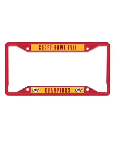 Wincraft Kansas City Chiefs Super Bowl Lvii Champions Metal Laser Cut Color License Plate Frame