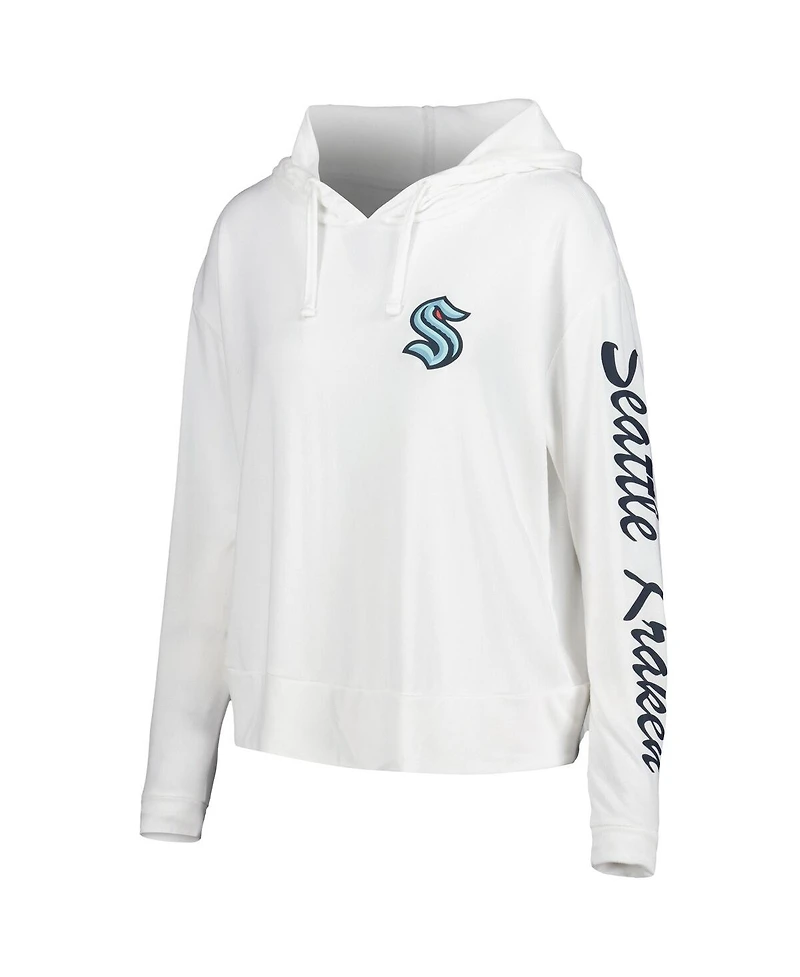Women's Concepts Sport Cream Seattle Kraken Accord Hacci Long Sleeve Hoodie T-shirt
