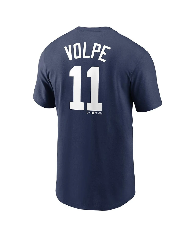 Big Boys and Girls Nike Anthony Volpe Navy New York Yankees Name and Number T-shirt