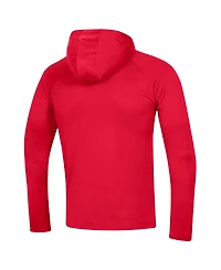 Men's Under Armour Red Maryland Terrapins School Logo Raglan Long Sleeve Hoodie Performance T-shirt
