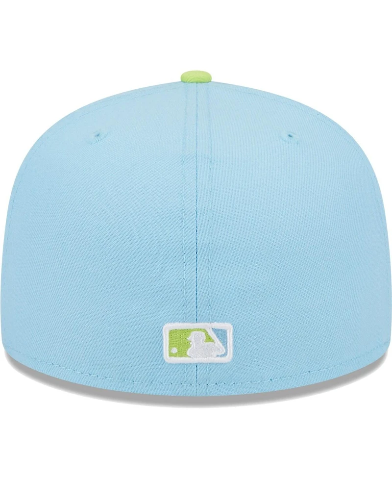 Men's New Era Light Blue, Neon Green Los Angeles Dodgers Spring Color Two-Tone 59FIFTY Fitted Hat