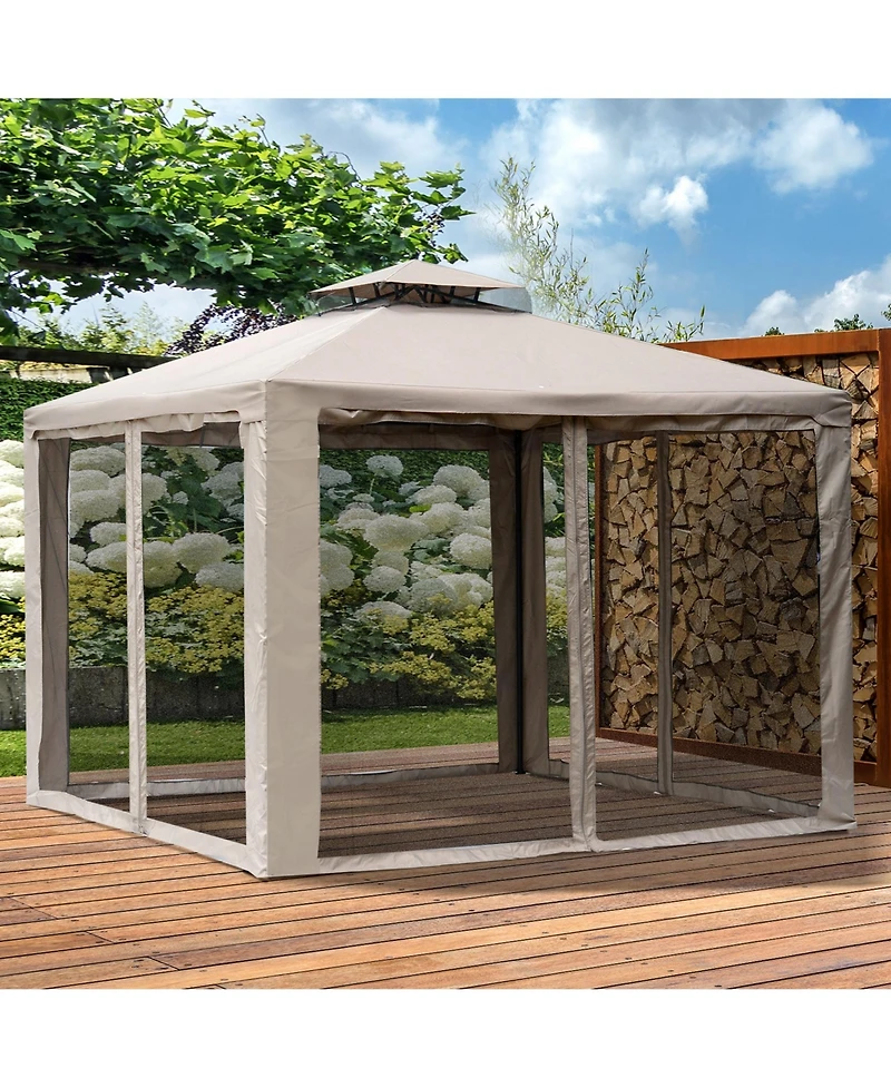 Outsunny 9.6' x 9.6' Patio Gazebo, Outdoor Canopy Shelter