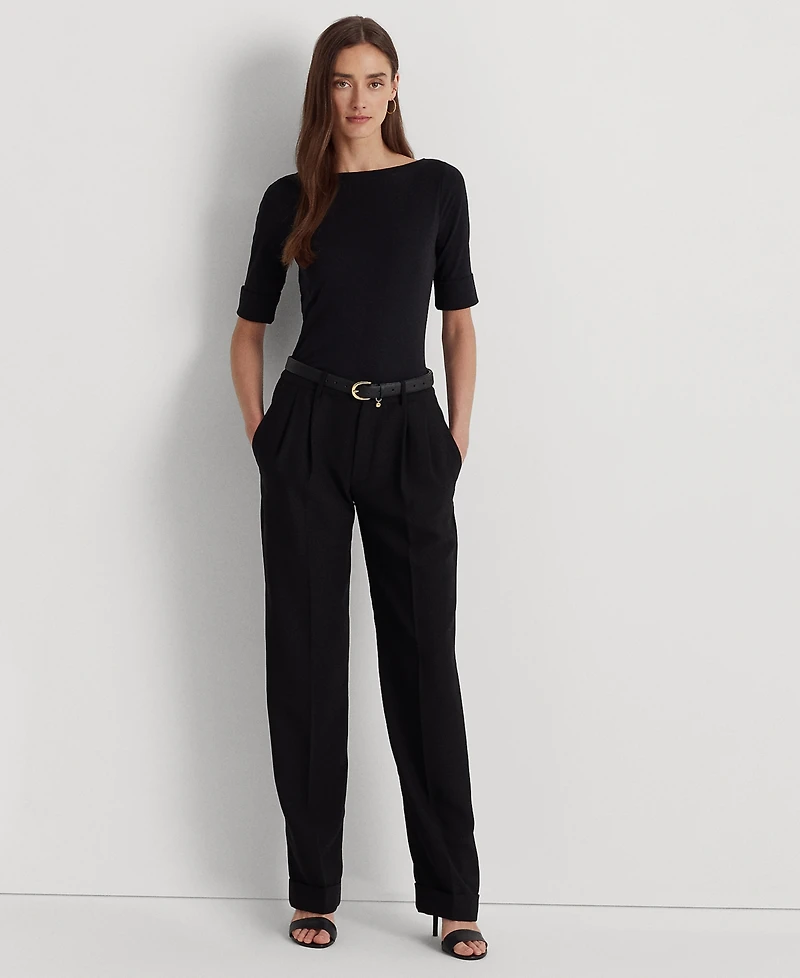 Lauren Ralph Petite Stretch Boatneck Top