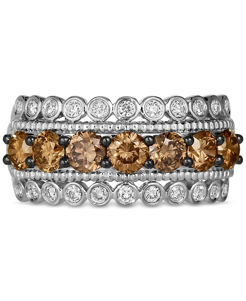 Le Vian Chocolate Diamond (1-1/4 ct. t.w.) & Nude (1/3 Multirow Ring 14k Gold (Also Available Rose or White Gold)