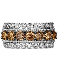 Le Vian Chocolate Diamond (1-1/4 ct. t.w.) & Nude (1/3 Multirow Ring 14k Gold (Also Available Rose or White Gold)
