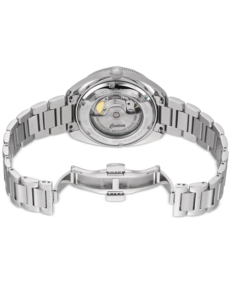 Certina Men's Swiss Automatic Ds-2 Stainless Steel Bracelet & Brown Leather Strap Watch 41mm Gift Set