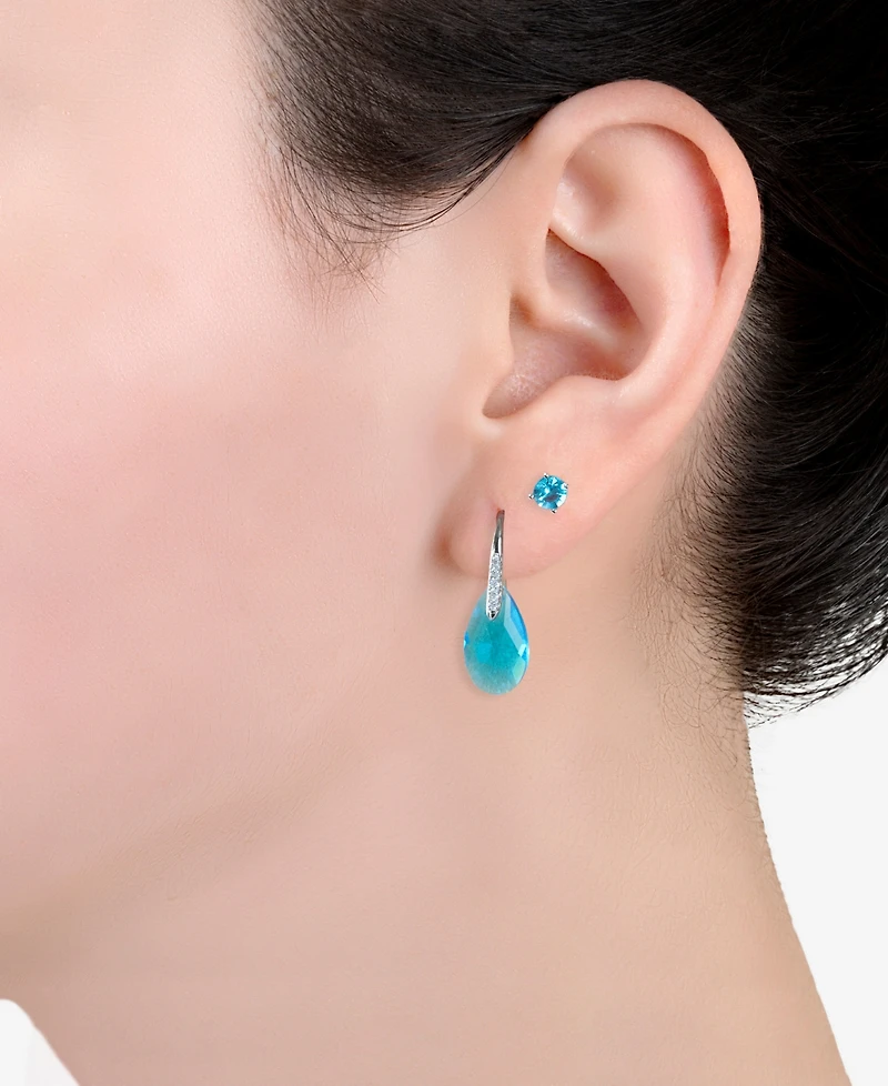 Gianni Bernini 2-Pair Crystal Teardrop Stud Earrings Set (1.34 ct. t.w.) Sterling Silver